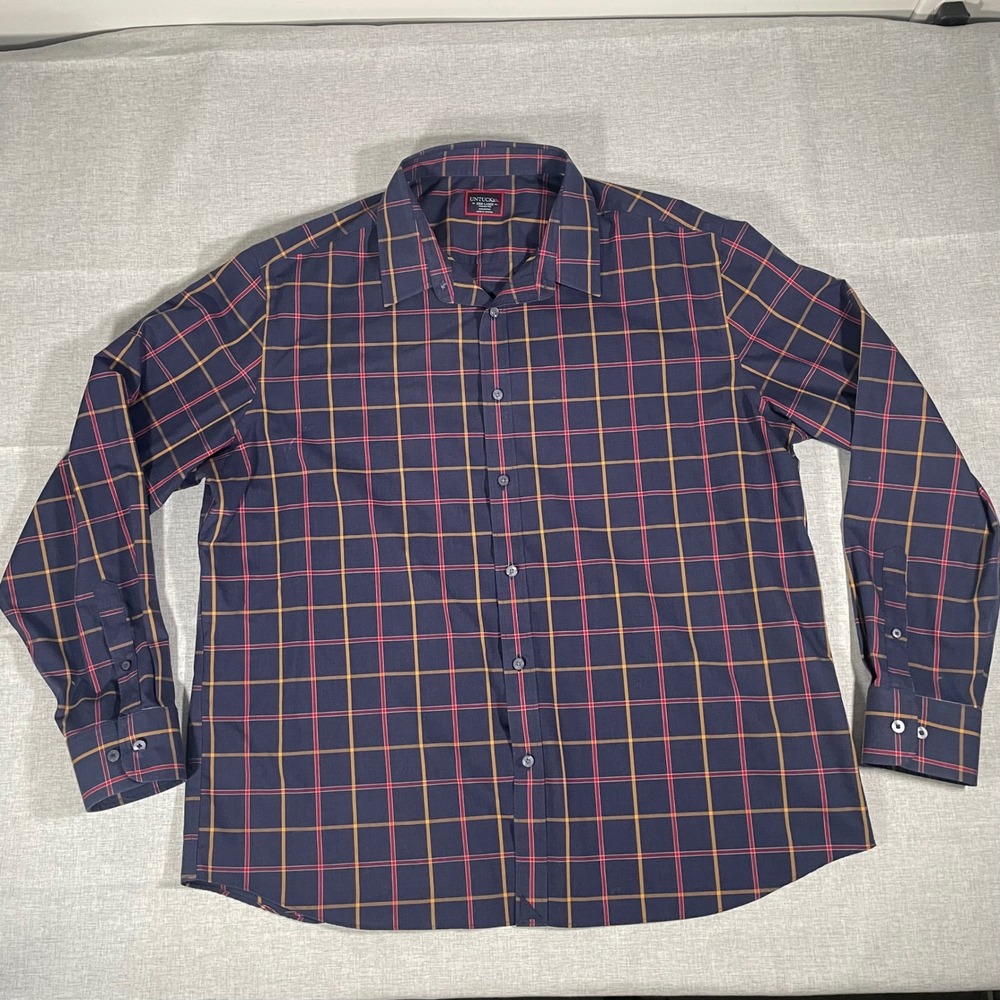 UNTUCKit XXX-Large Plaid Wrinkle Free Button Down Shirt Mens Long Sleeve
